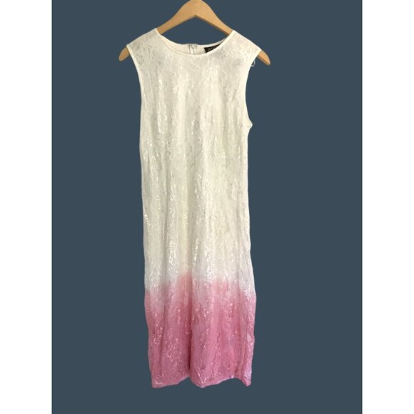 ASHRO- WOMEN'S HOMBRE LACE FULLY LINED MIDI BACK ZIP-UP CLOSURE DRESS SIZE 10 - Picture 2 of 8